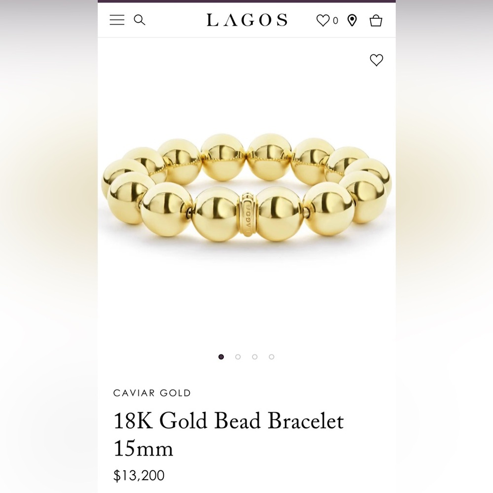 Authentic Lagos 15mm Gold Bead Bracelet